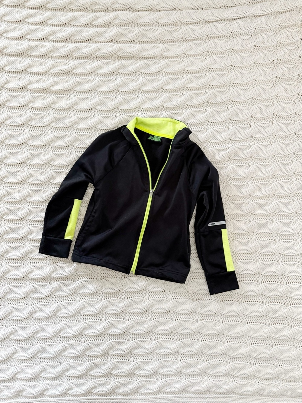 RBX Boys Black Jacket with Neon Yellow Trim